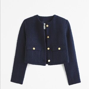 Abercrombie and Fitch Collarless Tweed Jacket